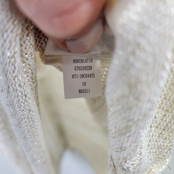 Chicos Travelers Metallic‎ Lightweight Sweater Size M Chico's Size 1 - Picture 4 of 8